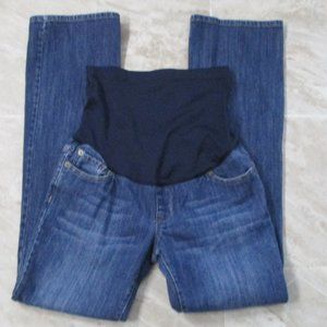 Liz Lange Maternity Jeans sz 2 Long Over Belly Stretch Denim